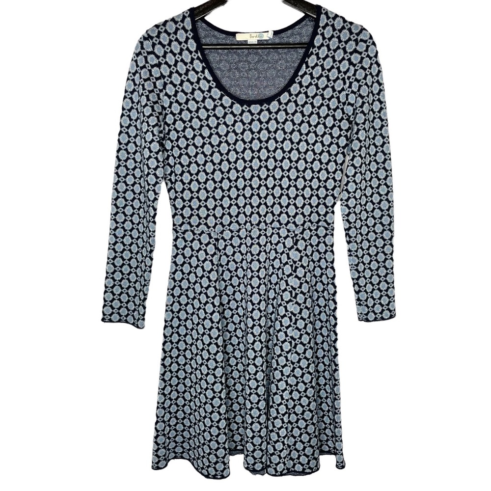 Boden | Glamorous Knit Skater Style Long Sleeve Dress Blue Size 4P